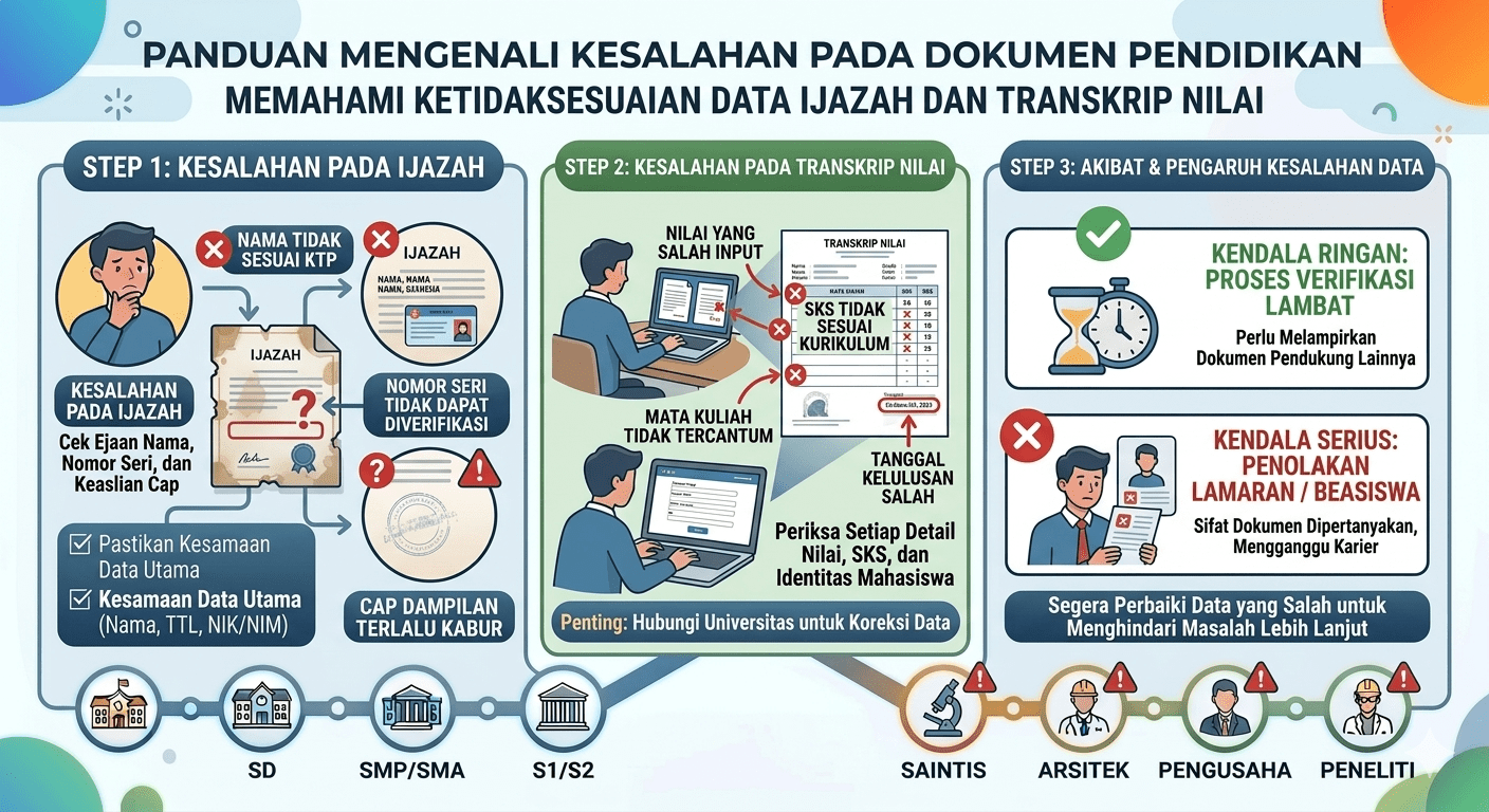 Kesalahan yang Sering Terjadi pada Dokumen Pendidikan, jasa ijazah, ijazah resmi https://infopendidikan.org/